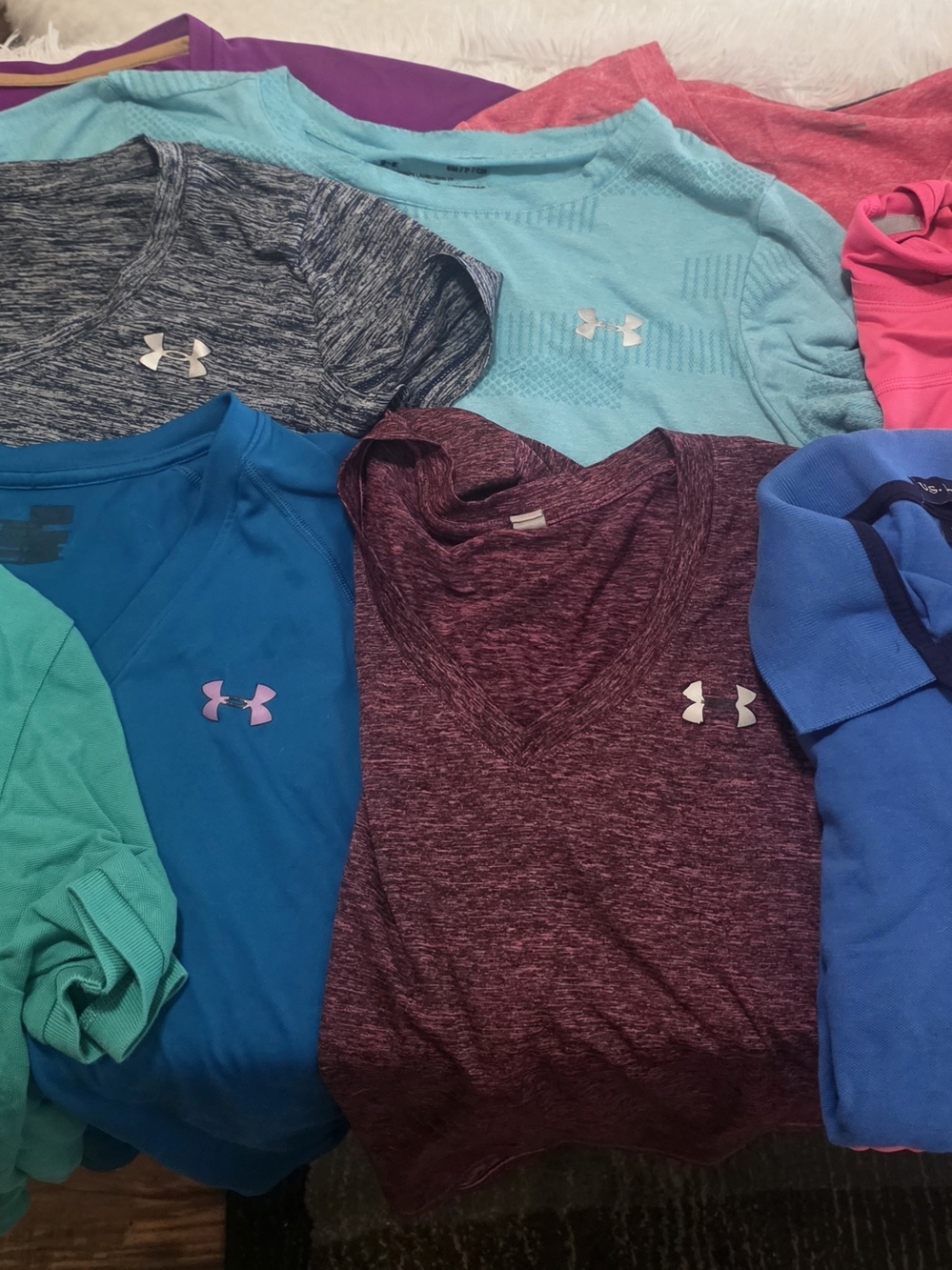 Under Armour  Active Short Sleeve Tops - Teal, Blue, Maroon, Gray, Pink